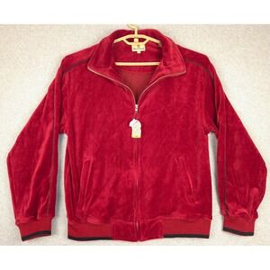 Sweatsedo Red Velour Track Jacket Full Zip Retro Men's Size M